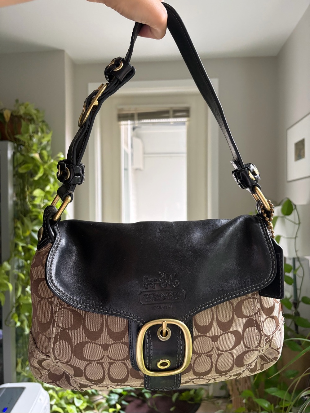 Coach Signature Canvas Bleeker Flap Bag 11772